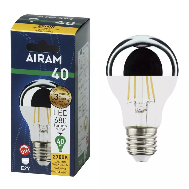 LEP OP A60 7,5W/827 E27 DIM BX - Lamput E27 kanta - 6435200243942 - 1