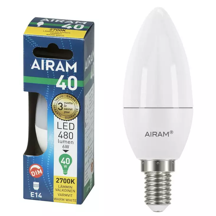 LEP OP C38 6W/827 E14 DIM BX - Lamput E14 kanta - 6435200244352 - 1