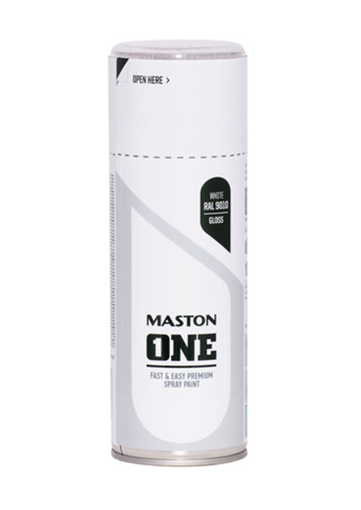 MASTON ONE KIILTÄVÄ VALKOINEN 9010 400ML - Spraymaalit - 6412490033712 - 1