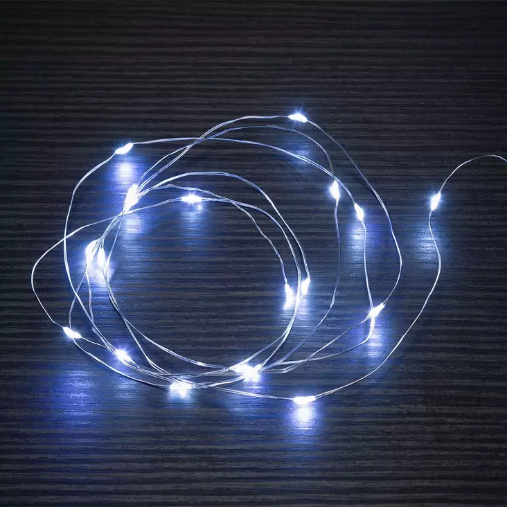 PARISTOVALO 20LED Silver ajastin - Valosarjat paristokäyttöiset - 6410412944672 - 1