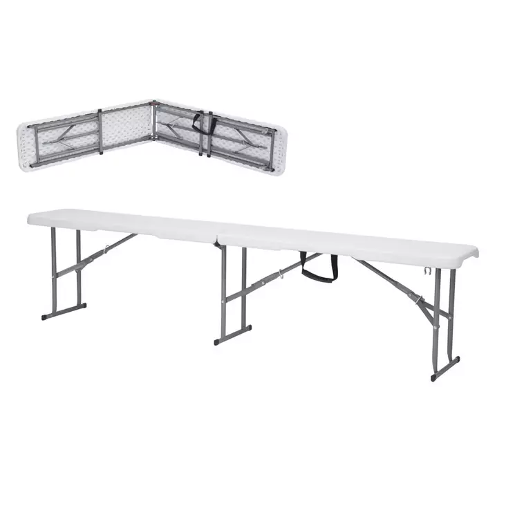 Kokoontaittuva valkoinen retkipenkki. - Puutarhatuolit - 6438168117522 - 1