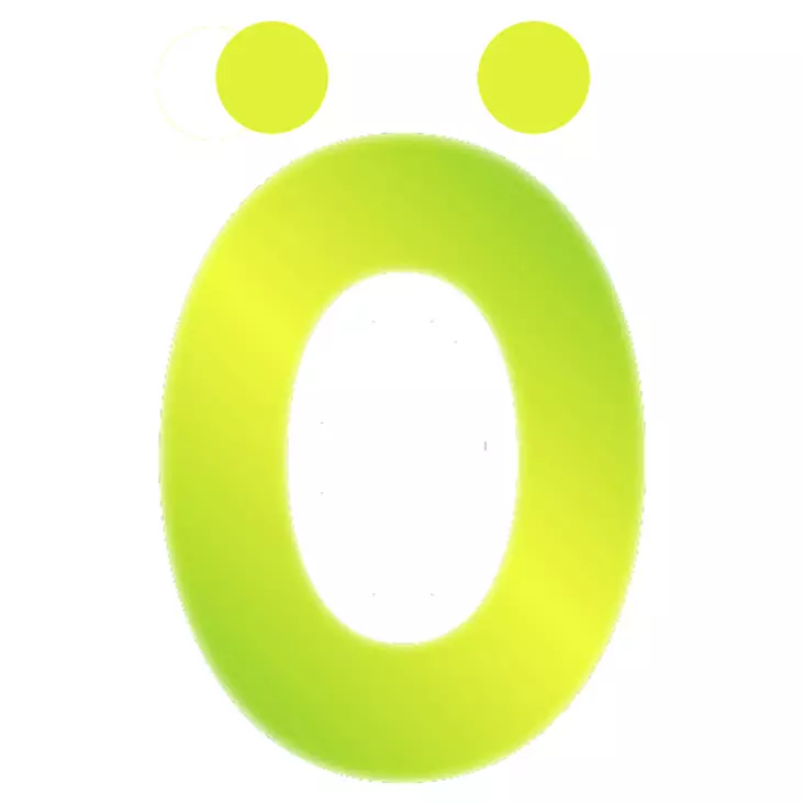 Pisla kirjaintarra o,ö keltainen 8cm - Talonumerot ja -kirjaimet - 6414676009122 - 1