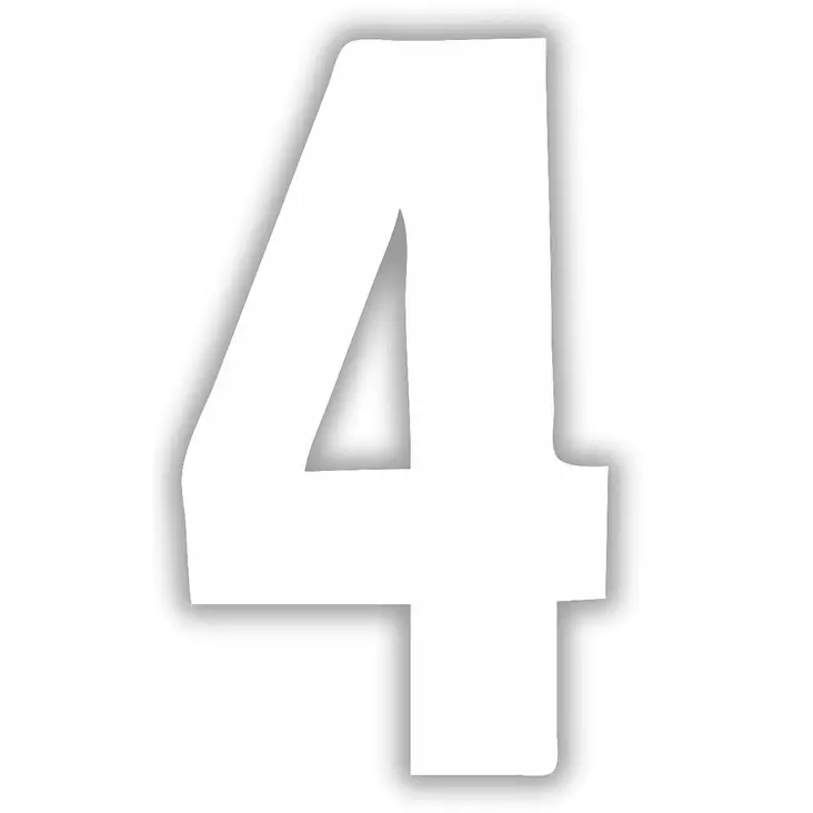 Pisla numerotarra 4 valkoinen 17cm - Talonumerot ja -kirjaimet - 6414676007852 - 1