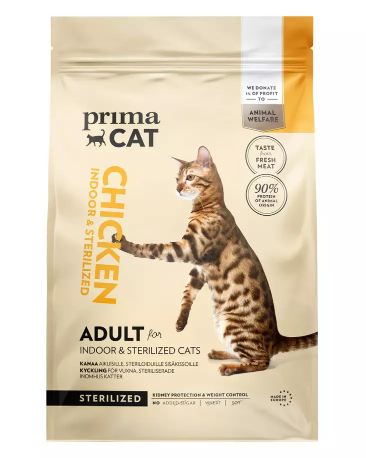PrimaCat Viljaton Kana Steriloiduille kissoille 4 kg - Kissanruoat ja herkut - 6430076890962 - 1