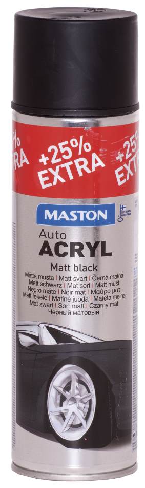 SPRAYMAALI MATTA MUSTA AUTOACRYL 500ML MASTON - Spraymaalit - 6412490024932 - 1