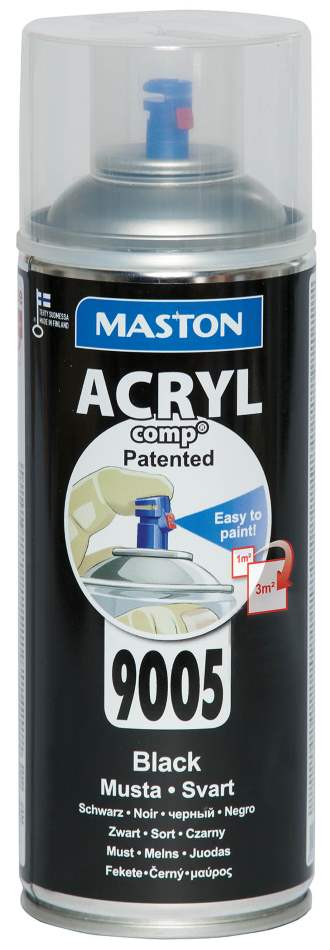 SPRAYMAALI MUSTA ACRYLCOMP 9005 400ml MASTON - Spraymaalit - 6412490023102 - 1