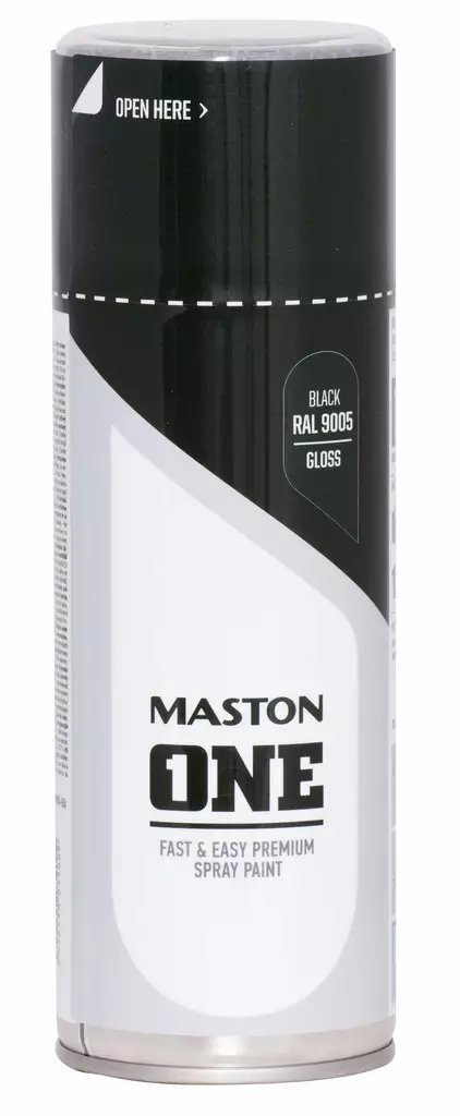 SPRAYMAALI ONE MUSTA RAL9005 400ml MASTON ACRYLCOMP KIILTÄVÄ - Spraymaalit - 6412490033682 - 1