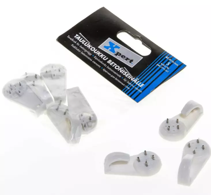 TAULUKOUKKU 40mm 5KPL - Koukut, naulakot ja telineet - 6410411819742 - 1