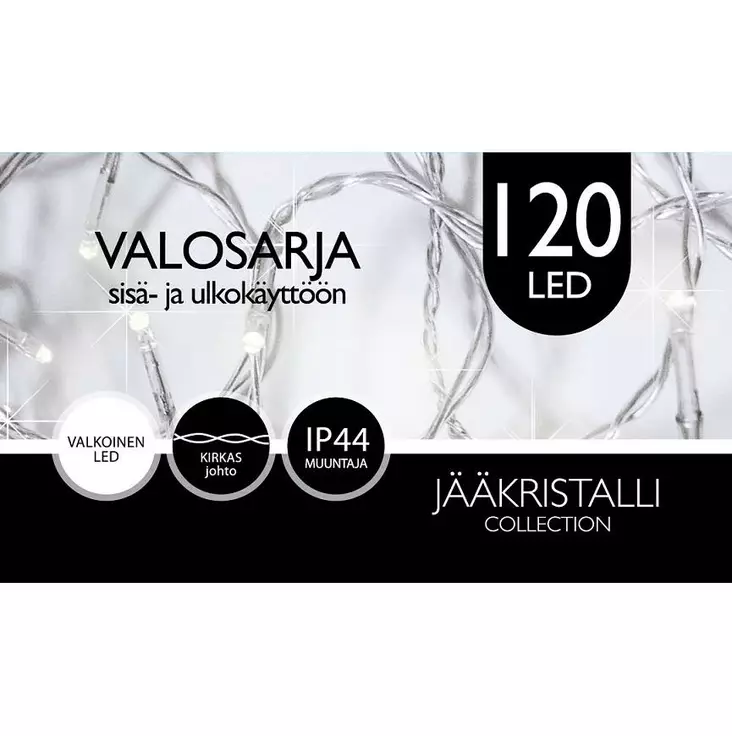 ULKOVALOSARJA LED 120Led Kylmä valkoinen - Valosarjat verkkovirta - 6438159119542 - 1