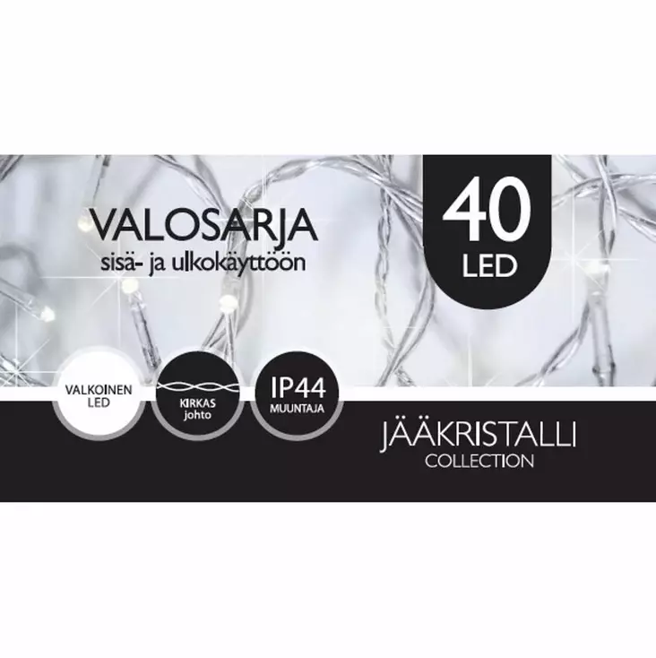 ULKOVALOSARJA LED 40Led Kylmä valkoinen - Valosarjat verkkovirta - 6438159052832 - 1
