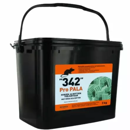 342 Pro Pala rotanmyrkky/hiirenmyrkky 3kg - Jyrsiöiden torjunta ja hiirenloukut - 6414505045673 - 1