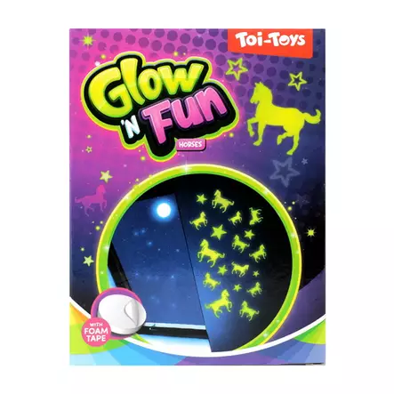 GLOW N FUN PIMEÄSSÄ HOHTAVAT HEVOSTARRAT - Tarrat ja kiiltokuvat - 8714627009903 - 2