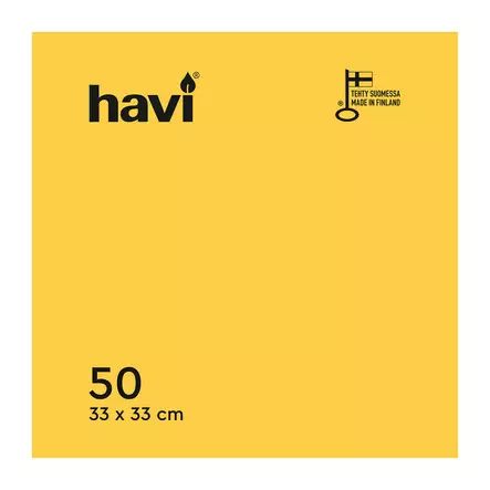 Servetti Havi keltainen 33cm - Lounas-servetit 33x33 - 6411632601123 - 1