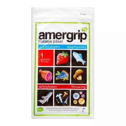 AMERGRIP 1 L 20KPL, 175X220X0,05 - Pakastuspussit ja -rasiat - 6430041690603 - 1