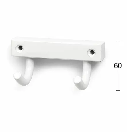 PYYHENAULAKKO 840 2-KOUKKUINEN VALKOINEN HABO - Koukut, naulakot ja telineet - 7317900101533 - 1