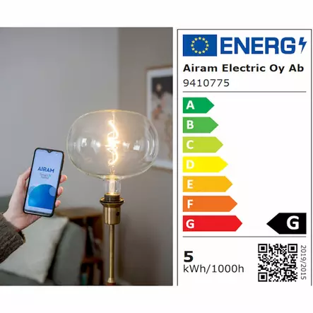 Sisustuslamppu E27 D220 Wifi 400 lm Airam SmartHome - Lamput E27 kanta - 6435200290823 - 2