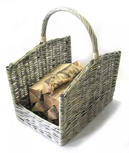 takkakori harmaa rottinkinen puukori - Puunkantotelineet - 6438168094533 - 1