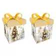 Joulu lahjalaatikko 15x15x15cm kulta - Lahjakassit joulu - 6438506009113 - 1