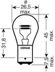 P21/5W POLTTIMO 12V 21/5w OSRAM ORIGINAL 2KPL/PKT - Polttimot ja polttimotarvikkeet - 4050300925523 - 3