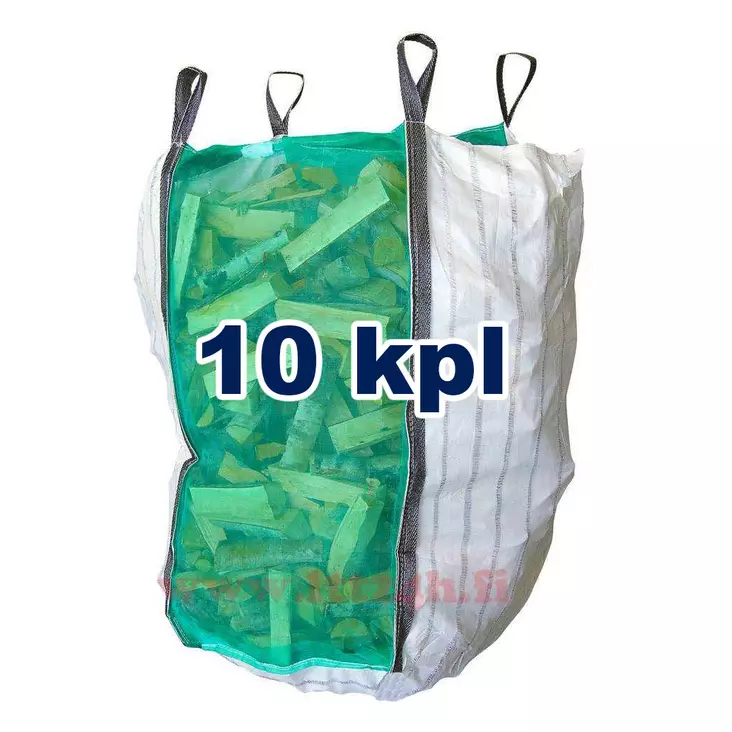 10 kpl Klapisäkki 1000kg 1,5m3 Halkojen kuljetussäkki hengittävä halkosäkki - Klapisäkit - 833233 - 1