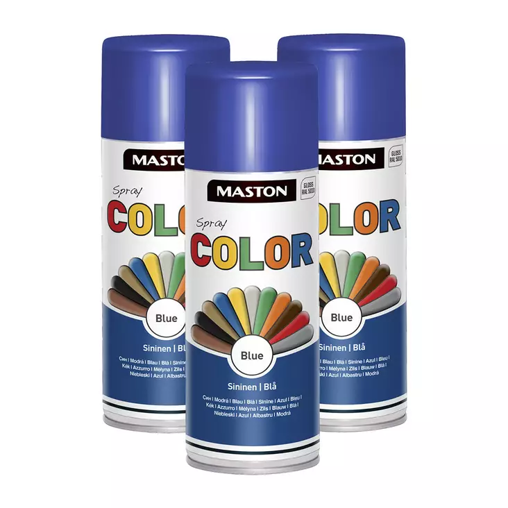 3 x Spraymaali Color Sininen 400ml - Spraymaalit - 6412491208034R3 - 1