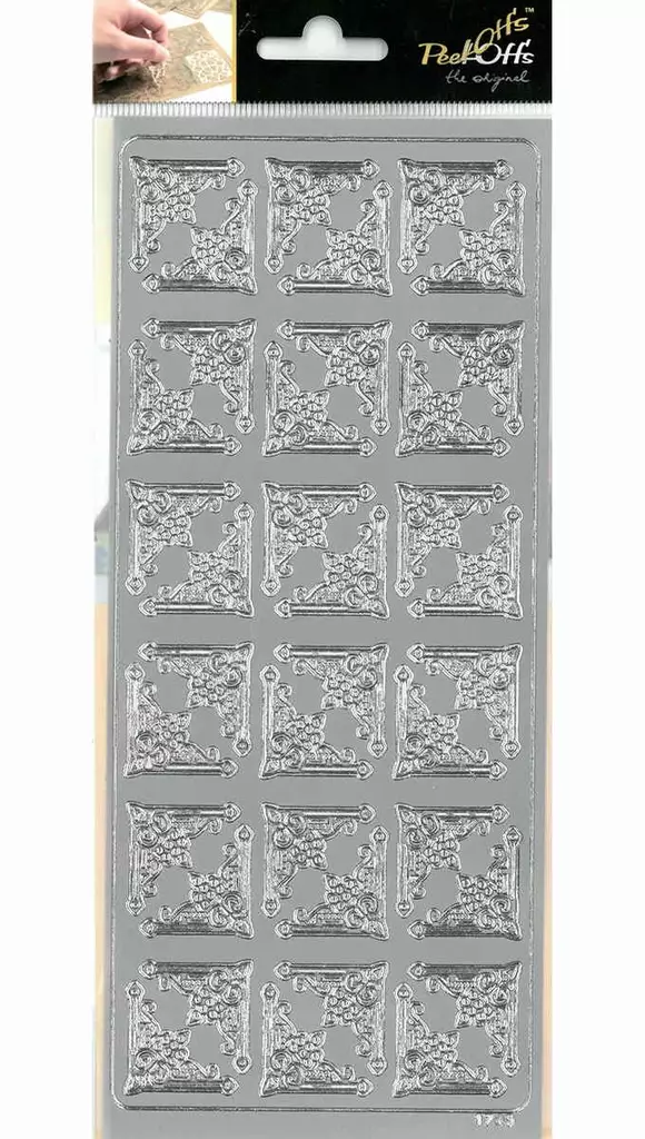 ÄÄRIVIIVATARRA KULMAT HOPEA - Tarrat ja kiiltokuvat - 6417715095193 - 1