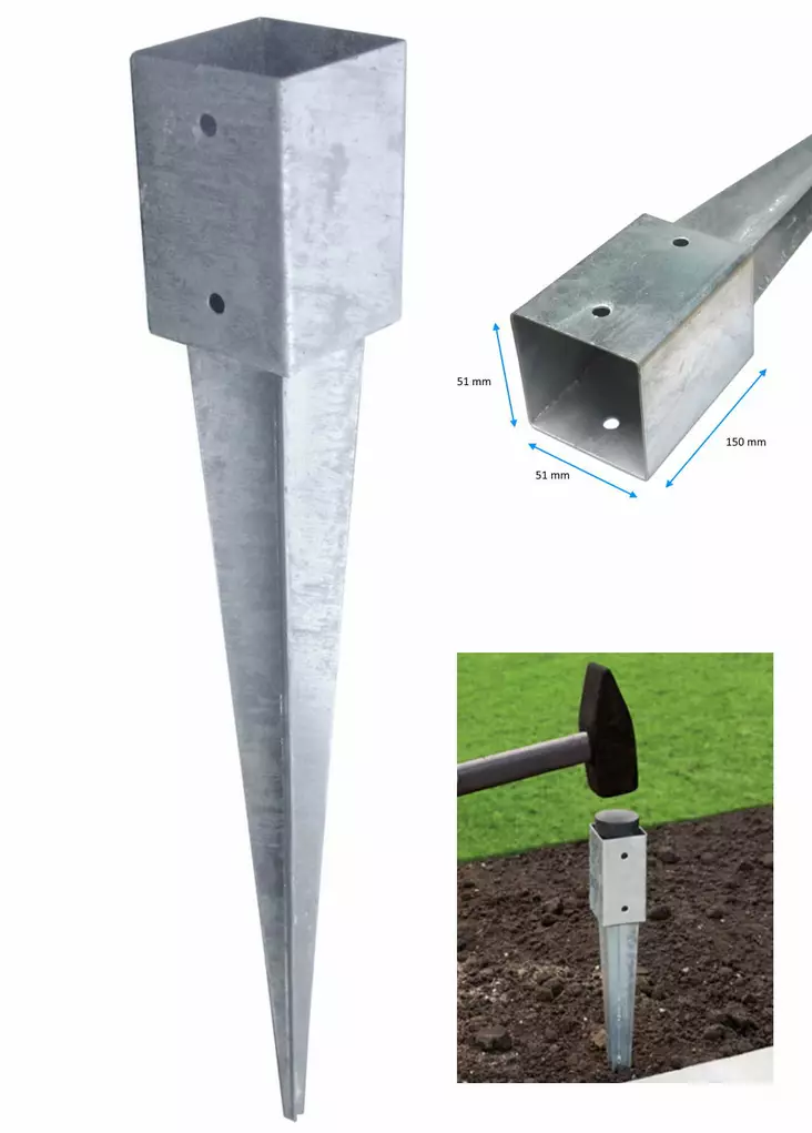 Aitatolpan jalka 51x51x650mm - Aitatolpan jalat - 6438159035163 - 1