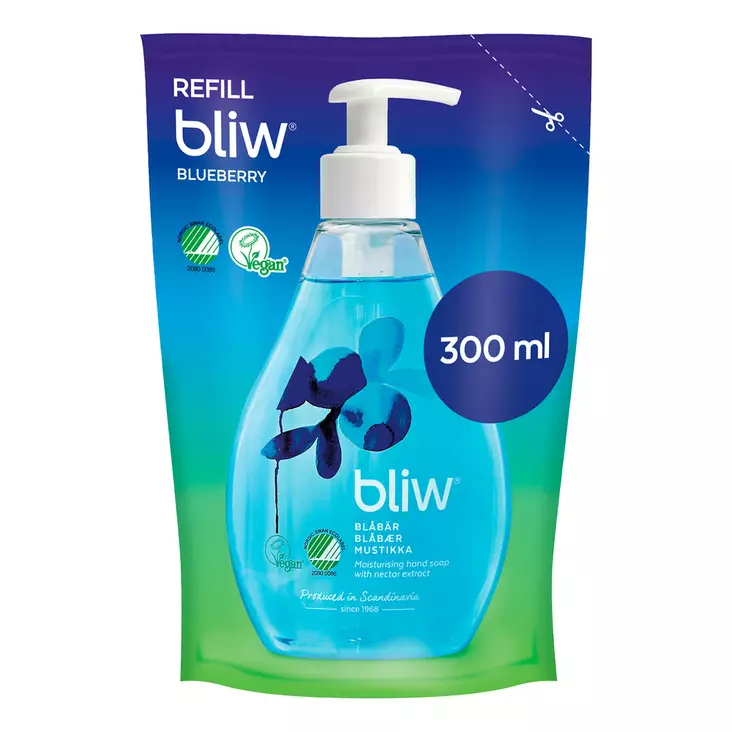 Bliw Nestesaippua täyttö 300ml mustikka - Käsisaippuat - 7310617311233 - 1