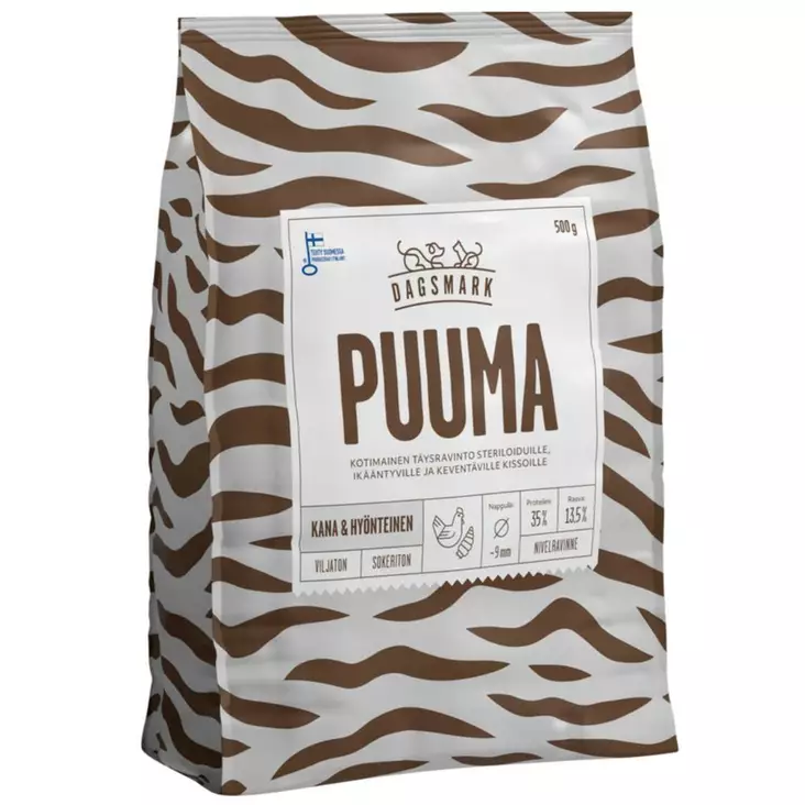 Dagsmark Puuma Viljaton Kana-Hyönteinen 500G - Kissanruoat ja herkut - 6430066384693 - 1