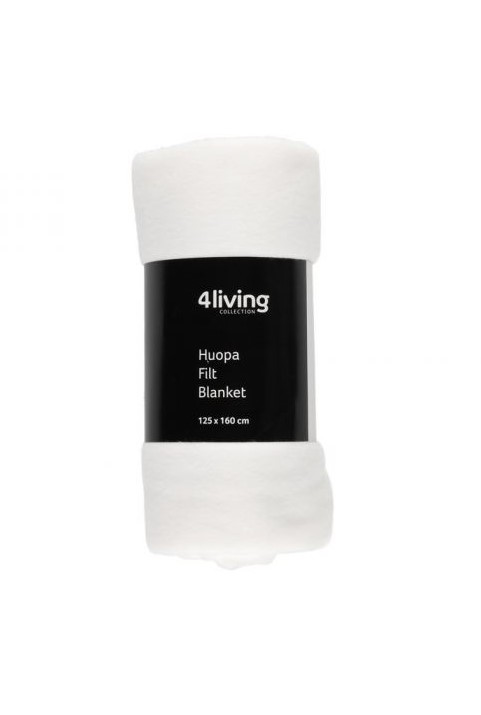 Fleecehuopa Solid 125x160 cm valk - Torkkupeitot - 6410416226163 - 1