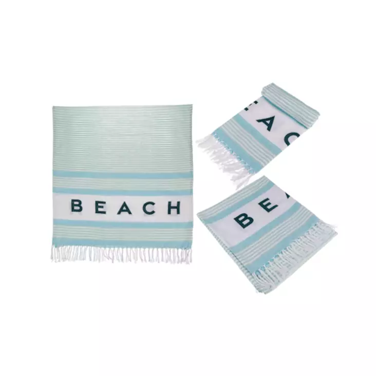 Hamam pyyhe 80x170cm valkoinen/turkoosi - Kylpypyyhkeet ja käsipyyhkeet - 4029811476503 - 1