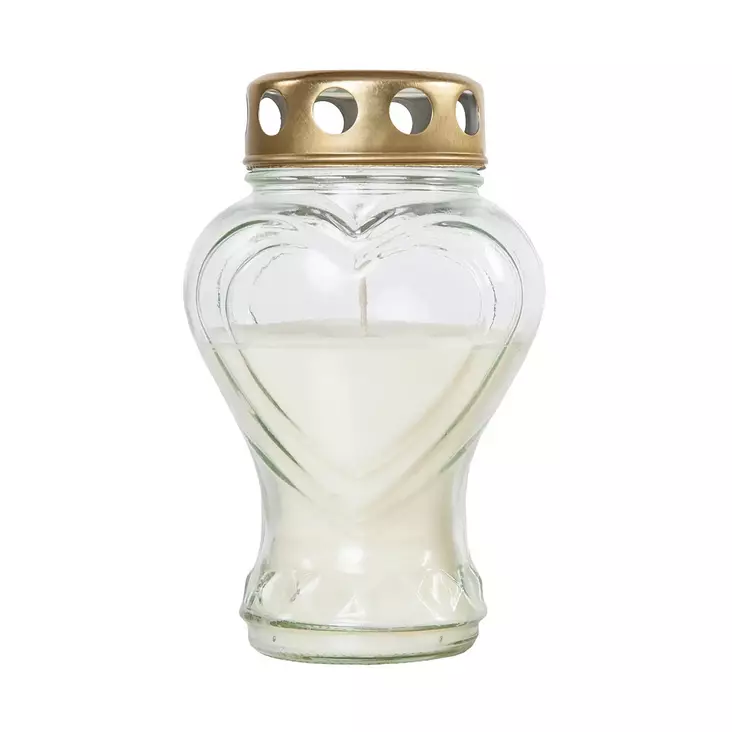 Hautalyhty Sydän lasia 60h - Hautalyhdyt ja lyhtykoukut - 4740302710523 - 1