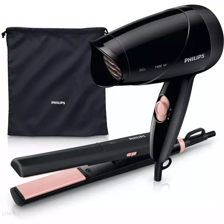 Philips matkasetti hiustenkuivain ja suoristinrauta - Hiustenhoitolaitteet ja kotiparturit - 8710103694663 - 1