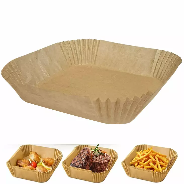 Ilmafriteerauskeittimen suojapaperi 50kpl/pkt 16 x 16cm Airfryer - Airfryer silikonisuojat ja suojapaperit - 6438159896153 - 1