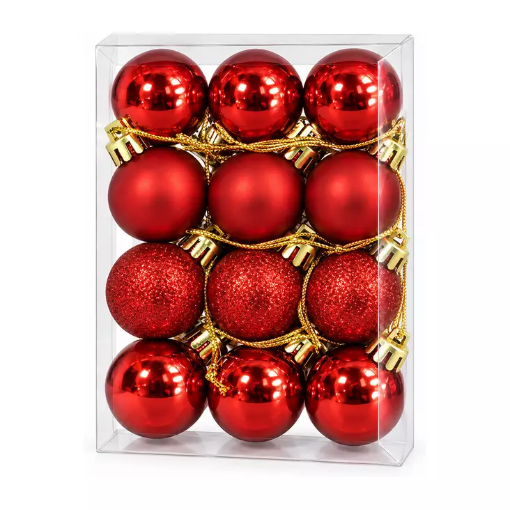 Kuusenpallo 3cm 12kpl/pkt - Kuusenpallot ja ripustettavat koristeet - 6438159121903 - 1