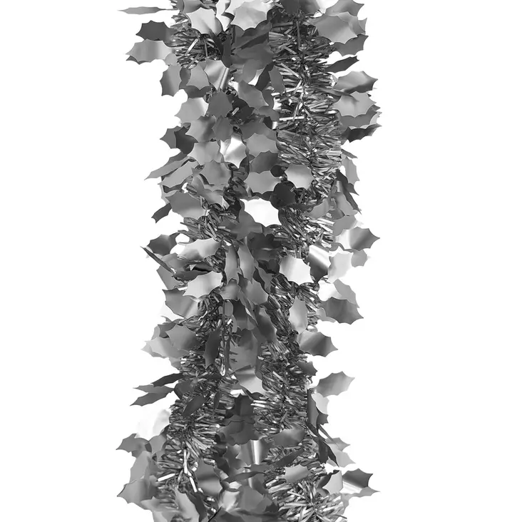 Joulunauha/punos hopea 200x7cm - Kuusenpunokset ja latvatähdet - 6438506005153 - 1