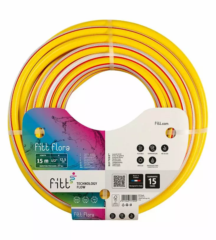 Kasteluletku 1/2" 25M Keltainen kiertymätön puutarhaletku - Puutarhaletkut ja letkukelat - 8011963771113 - 1