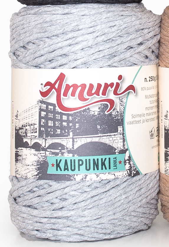 KAUPUNKILANKA AMURI MOPPILANKA 250g Amuri 93 Savunharmaa - Makrameelangat ja moppilangat - 6430063332253 - 1