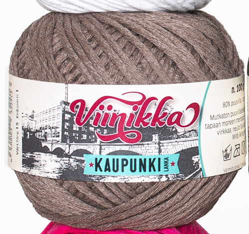 KAUPUNKILANKA VIINIKKA MOPPILANKA 100g Viinikka 15 Ruskea - Makrameelangat ja moppilangat - 6430063332413 - 1