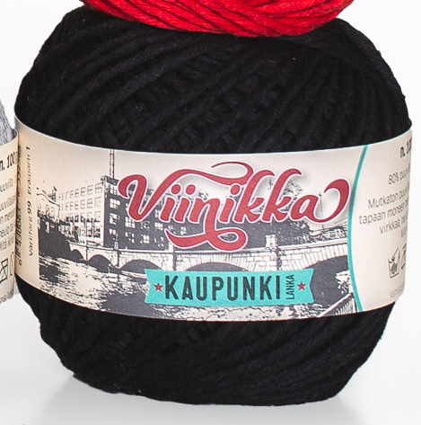 KAUPUNKILANKA VIINIKKA MOPPILANKA 100g Viinikka 99 Musta - Makrameelangat ja moppilangat - 6430063332383 - 1