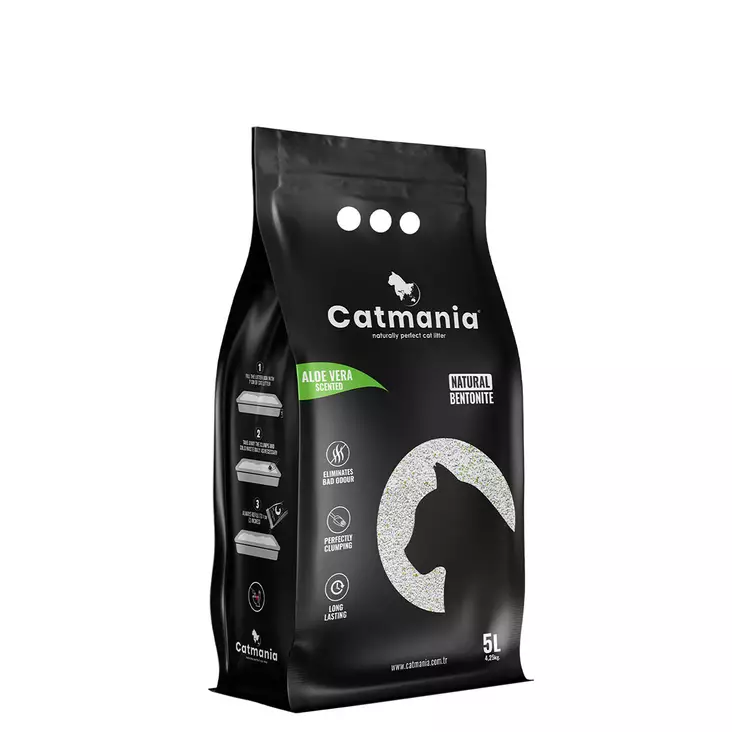 Kissanhiekka Aloe Vera 5 L Catmania - Kissanhiekat ja hiekkalaatikot - 8682162004083 - 1