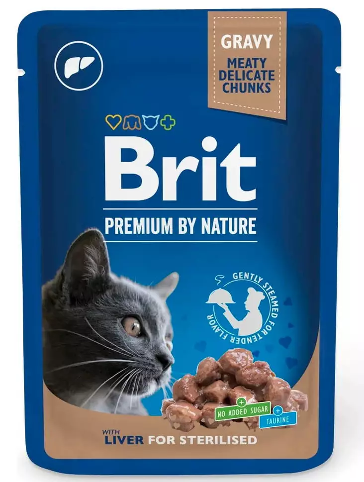 KISSANRUOKA BRIT CAT sterilisoiduille maksaa 100G - Kissanruoat ja herkut - 8595602548453 - 1