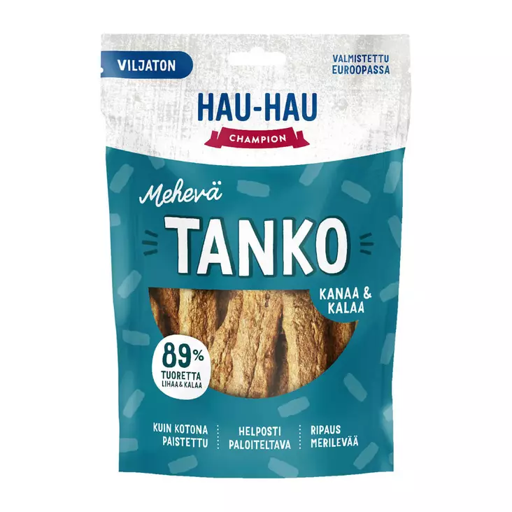 HAU HAU MEHEVÄ TANKO KANAA&KALAA 140G - Koiranruoat ja herkut - 6438554001763 - 1