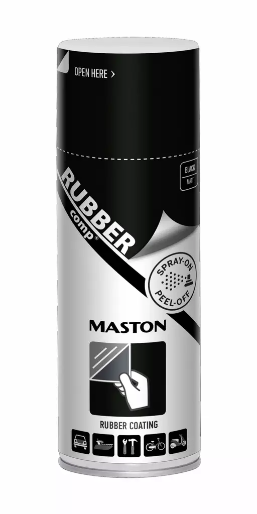 RUBBERCOMP 400ML MUSTA PUOLIKIILTÄVÄ - Spraymaalit - 6412490027353 - 1