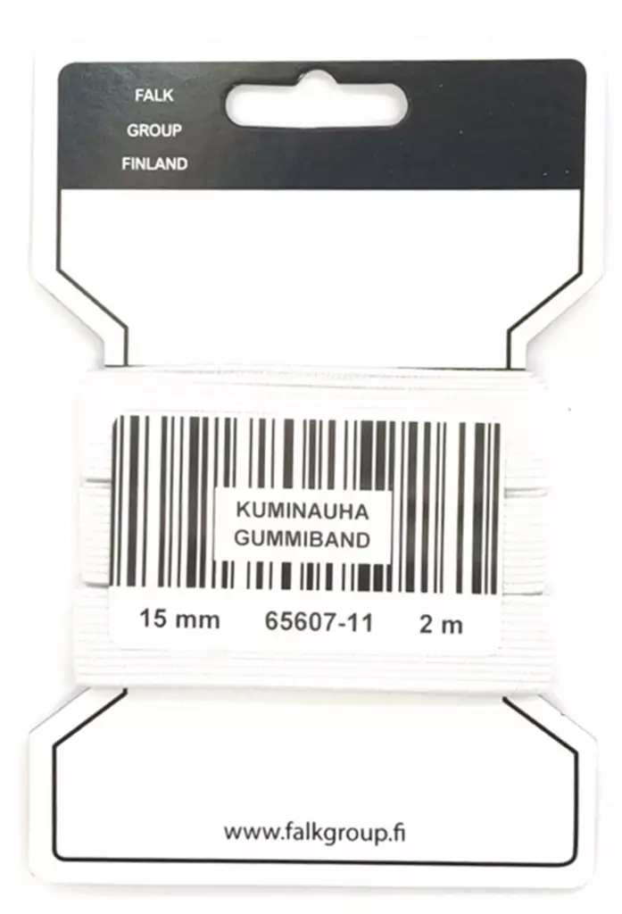 KUMINAUHA 15 MM VALKOINEN - Ompelulangat ja ompelutarvikkeet - 7316710656073 - 0