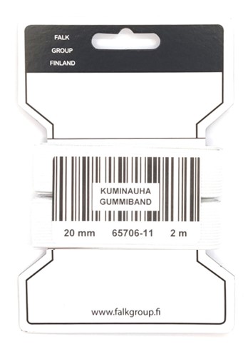 KUMINAUHA 20 MM VALKOINEN - Ompelulangat ja ompelutarvikkeet - 7316710657063 - 0