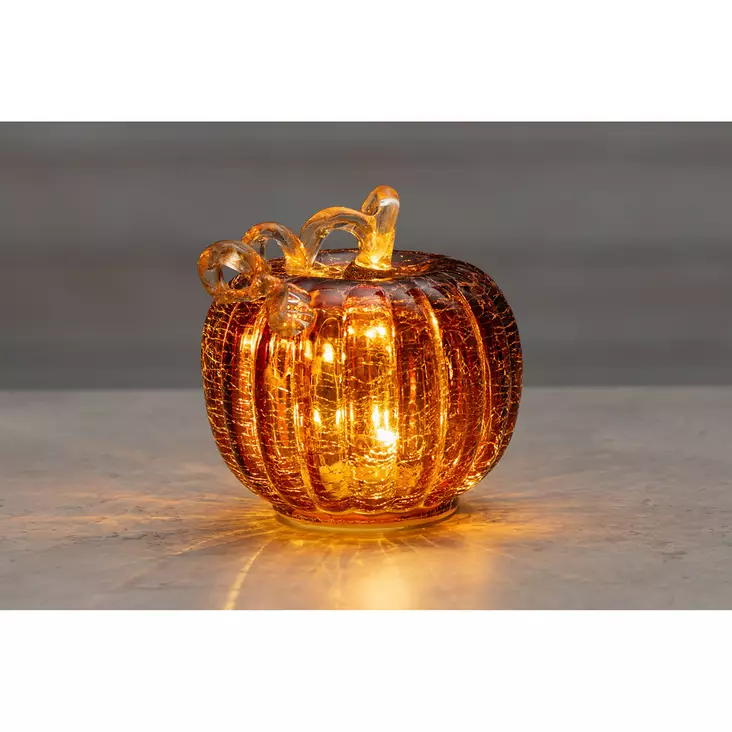Kurpitsa LED-valoilla särölasi oranssi - Valohahmot ja valokoristeet - 6410416588513 - 1