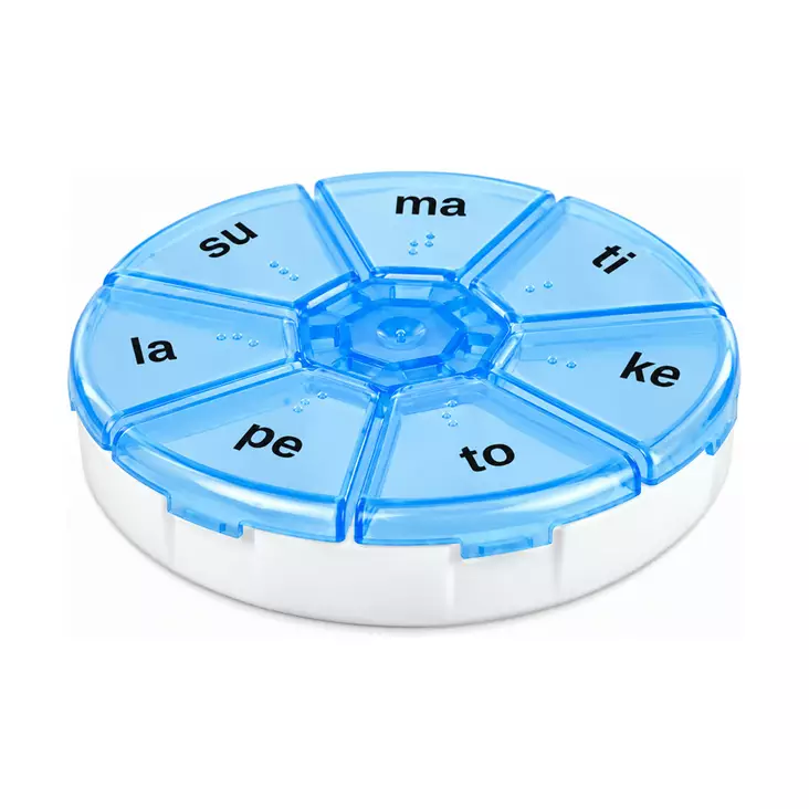 Lääkeannostelija viikonpäivä 2 x 8,5 cm - Apuvälineet arkeen - 6438506022303 - 1