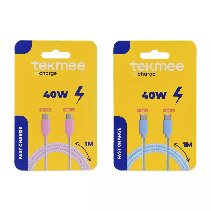 Tekmee latausjohto 1m 40W pika - Puhelimet ja puhelintarvikkeet - 3661075398033 - 1