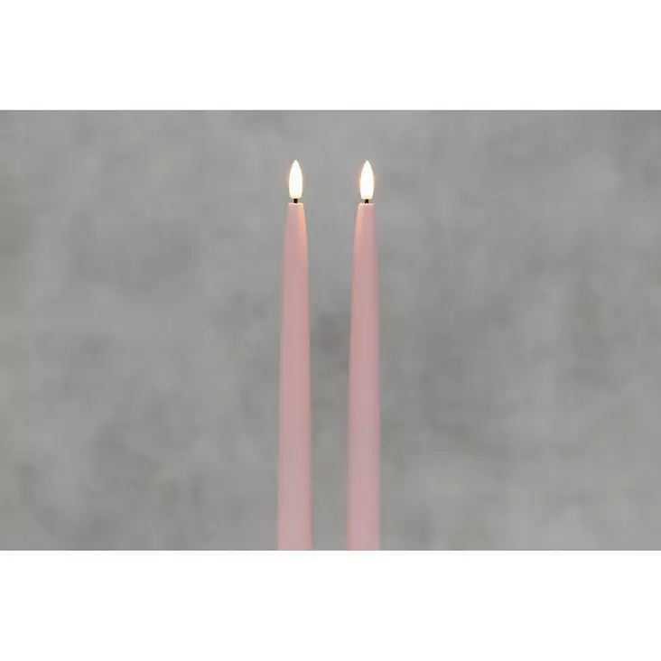 3D LED-kynttilä 2kpl 28cm vaaleanpunaine - LED-kynttilät - 6410416578743 - 1